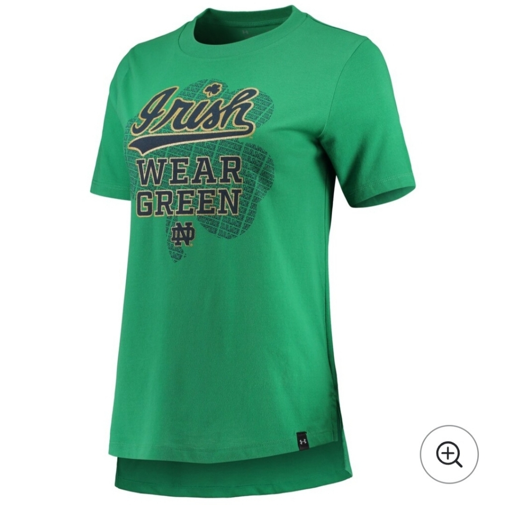 Under Armor Kelly green Notre Dame Fighting Irish graphic tee MED.